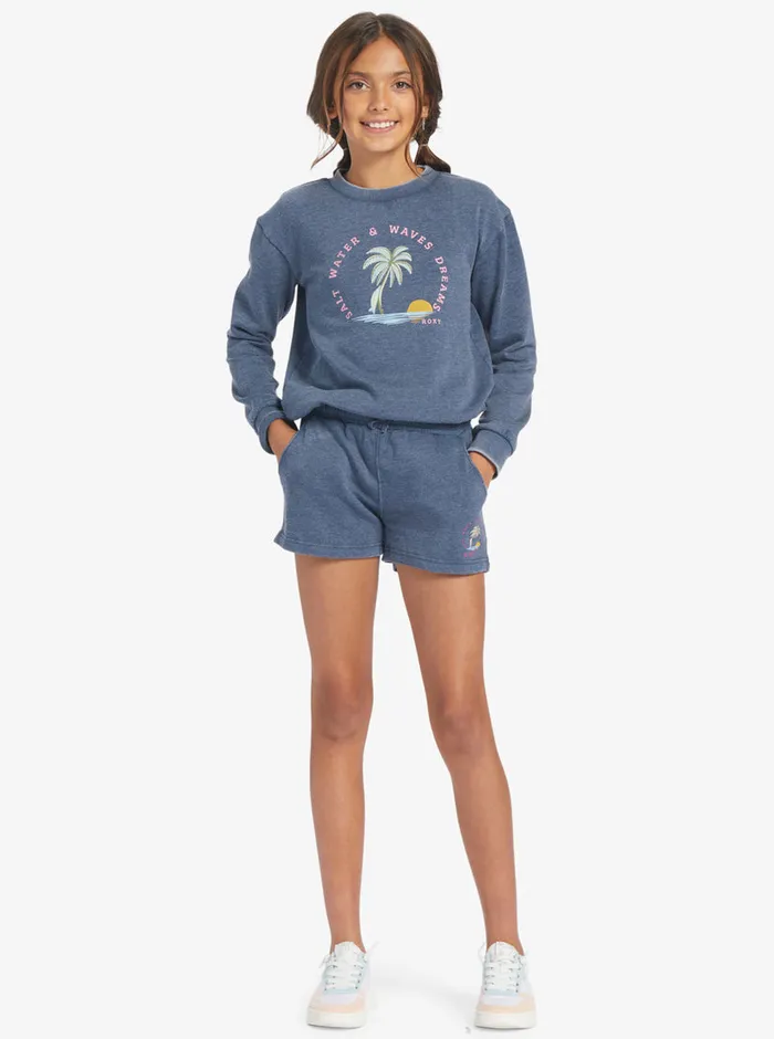 Roxy Skirts and Shorts 416 Distance And Time A Sweat Shorts Mood Indigo 8211 Girls