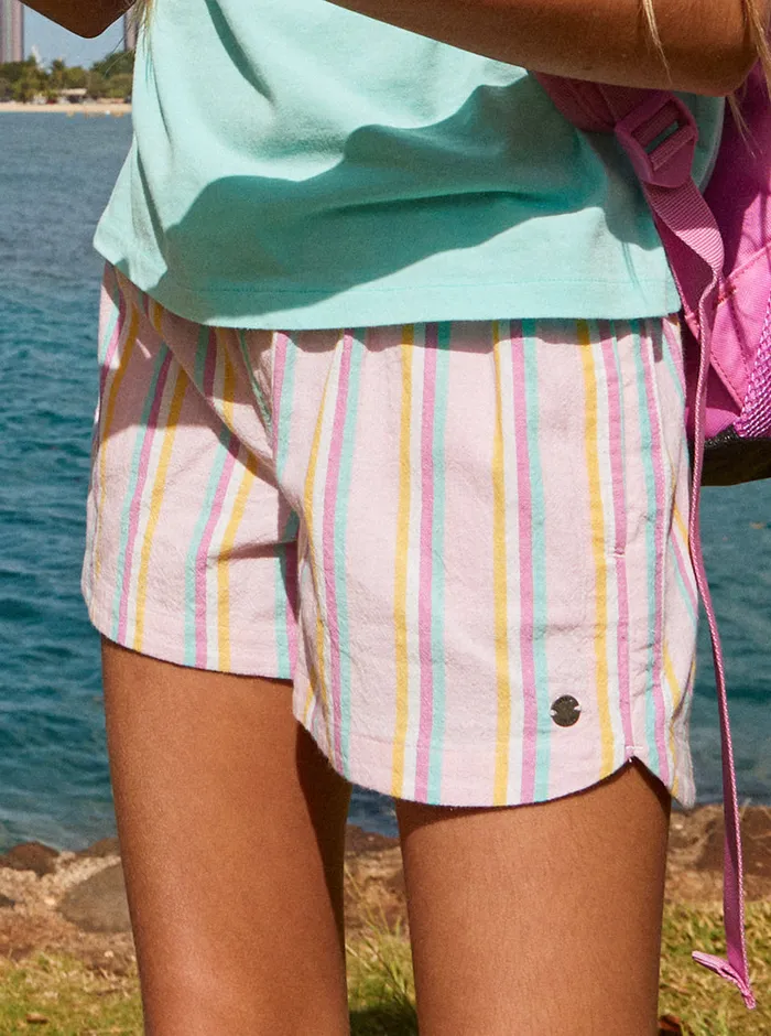 Roxy Skirts and Shorts 416 Una Mattina Multico Shorts Pirouette Surf Happy Stripe Rg 8211 Girls Roxy Skirts and Shorts 416 Una Mattina Multico Shorts Pirouette Surf Happy Stripe Rg 8211 Girls