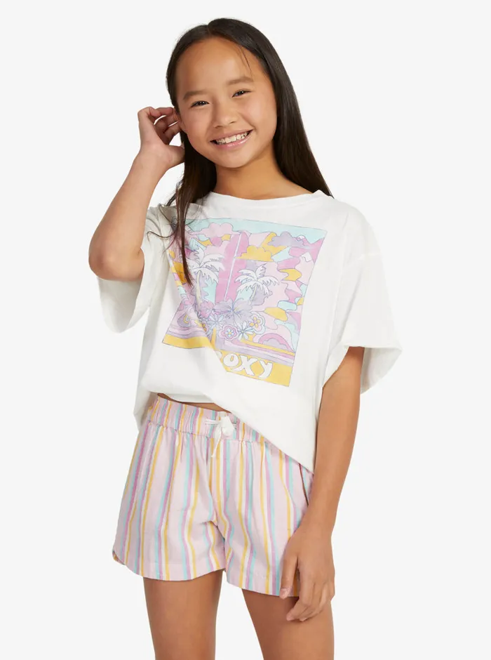 Roxy Skirts and Shorts 416 Una Mattina Multico Shorts Pirouette Surf Happy Stripe Rg 8211 Girls