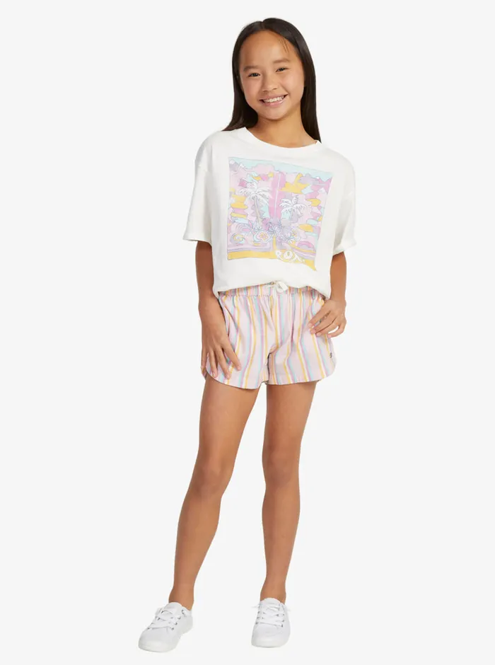 Roxy Skirts and Shorts 416 Una Mattina Multico Shorts Pirouette Surf Happy Stripe Rg 8211 Girls