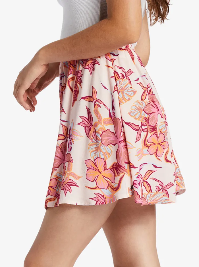 Roxy Skirts Para Paradise Drawstring Mini Skirt Pale Dogwood Kartofeel Tropica 8211 Womens