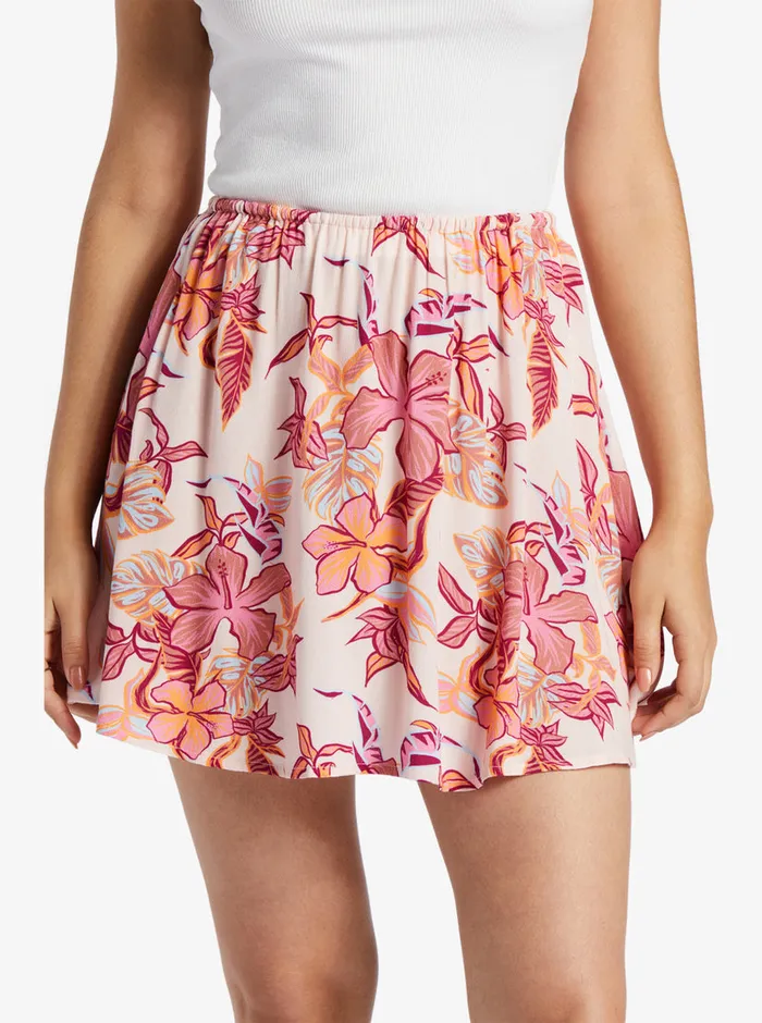 Roxy Skirts Para Paradise Drawstring Mini Skirt Pale Dogwood Kartofeel Tropica 8211 Womens