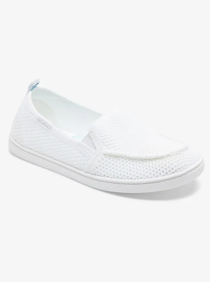 Roxy Sneakers Minnow Knit SlipOn Shoes White 8211 Womens