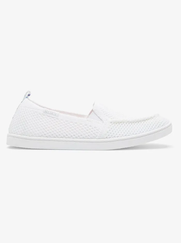 Roxy Sneakers Minnow Knit SlipOn Shoes White 8211 Womens