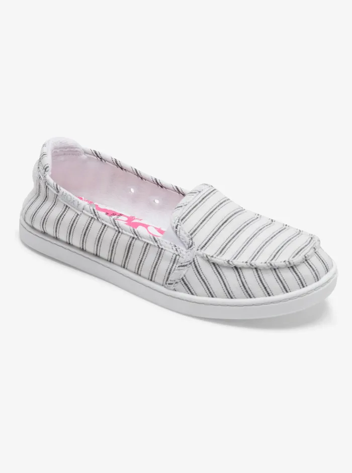 Roxy Sneakers Minnow SlipOn Shoes Whiteblack Pinstripe 8211 Womens