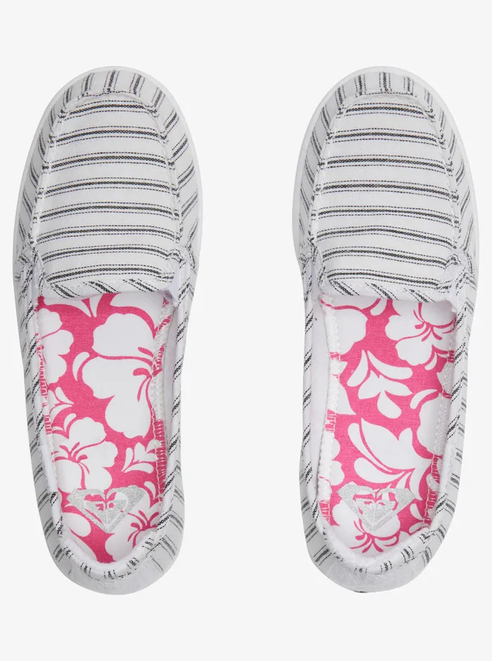 Roxy Sneakers Minnow SlipOn Shoes Whiteblack Pinstripe 8211 Womens