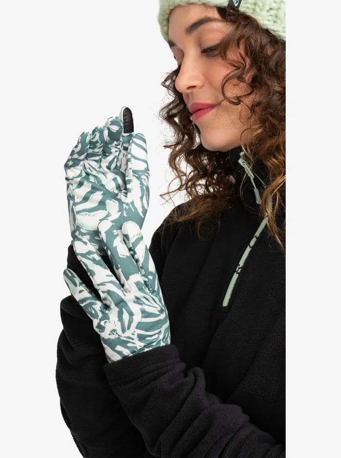 Roxy Snow Accessories Hydrosmart SnowboardSki Glove Liner Dark Forest Wild 8211 Womens Roxy Snow Accessories Hydrosmart SnowboardSki Glove Liner Dark Forest Wild 8211 Womens