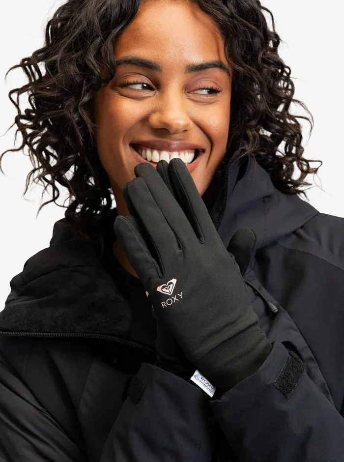 Roxy Snow Accessories HydroSmart SnowboardSki Glove Liner True Black 8211 Womens