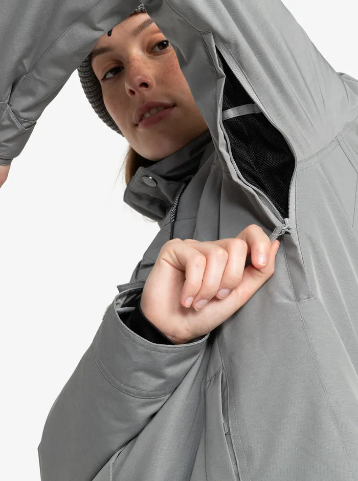 Roxy Snow Jackets Billie Technical Snow Jacket Heather Grey 8211 Womens