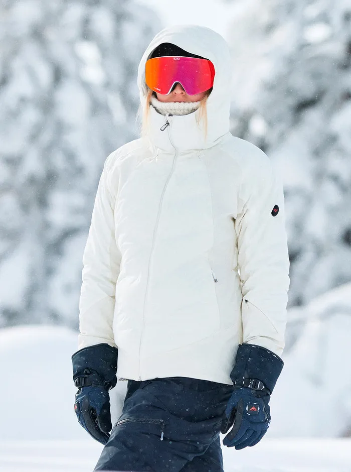 Roxy Snow Jackets Dusk Warmlink Technical Snow Jacket Egret 8211 Womens