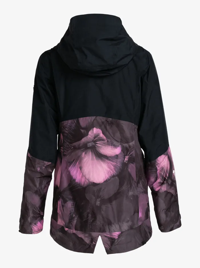 Roxy Snow Jackets GORETEX Glade Technical Snow Jacket True Black Pansy Pansy 8211 Womens