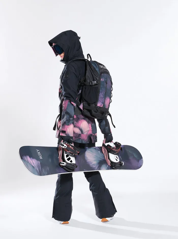 Roxy Snow Jackets GORETEX Glade Technical Snow Jacket True Black Pansy Pansy 8211 Womens