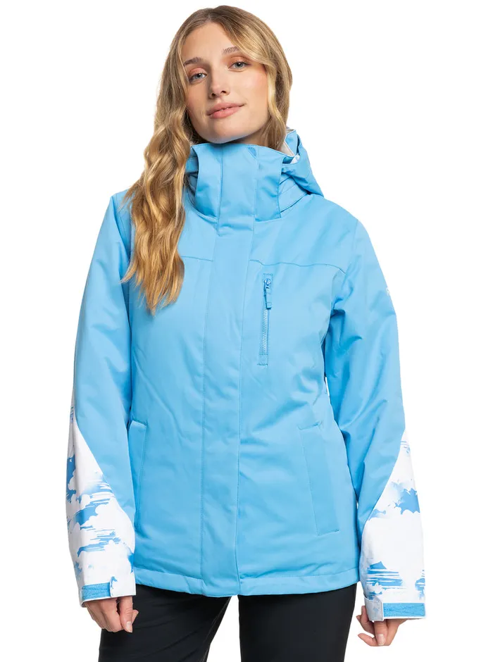 Roxy Snow Jackets Jetty Block Technical Snow Jacket Azure Blue Clouds 8211 Womens