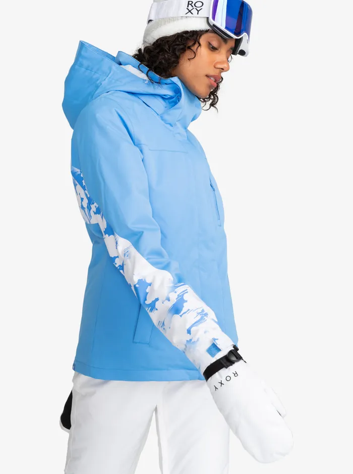 Roxy Snow Jackets Jetty Block Technical Snow Jacket Azure Blue Clouds 8211 Womens