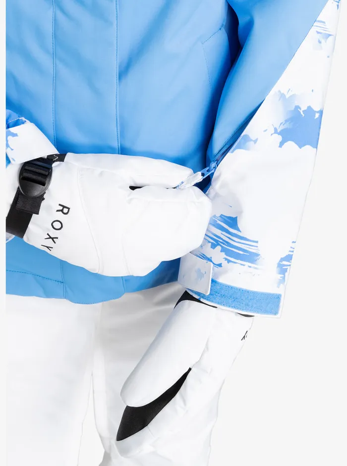 Roxy Snow Jackets Jetty Block Technical Snow Jacket Azure Blue Clouds 8211 Womens