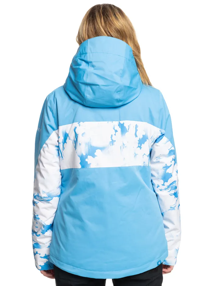 Roxy Snow Jackets Jetty Block Technical Snow Jacket Azure Blue Clouds 8211 Womens
