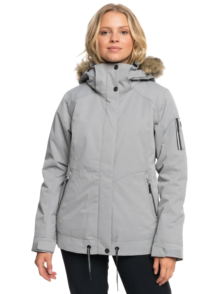 Roxy Snow Jackets Meade Technical Snow Jacket Heather Grey 8211 Womens
