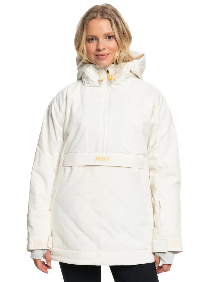 Roxy Snow Jackets Radiant Lines Overhead Technical Snow Jacket Egret 8211 Womens