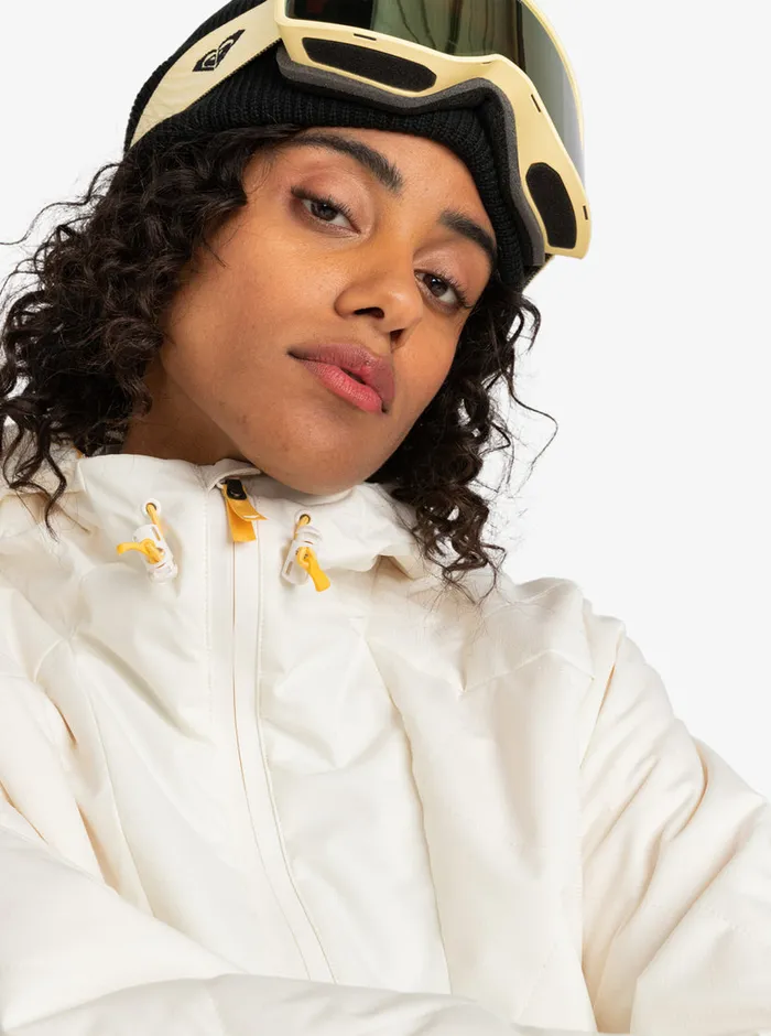 Roxy Snow Jackets Radiant Lines Overhead Technical Snow Jacket Egret 8211 Womens