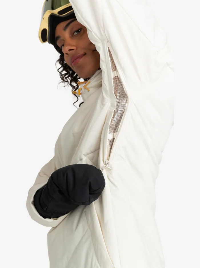 Roxy Snow Jackets Radiant Lines Overhead Technical Snow Jacket Egret 8211 Womens