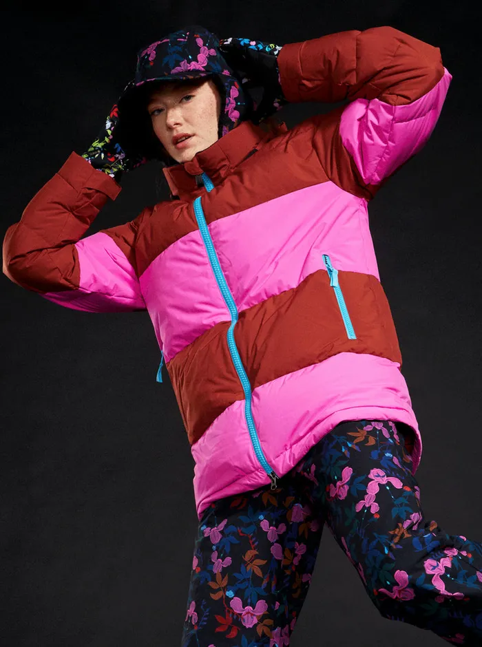 Roxy Snow Jackets ROWLEY X Block Puffer Technical Snow Jacket Burnt Henna 8211 Womens