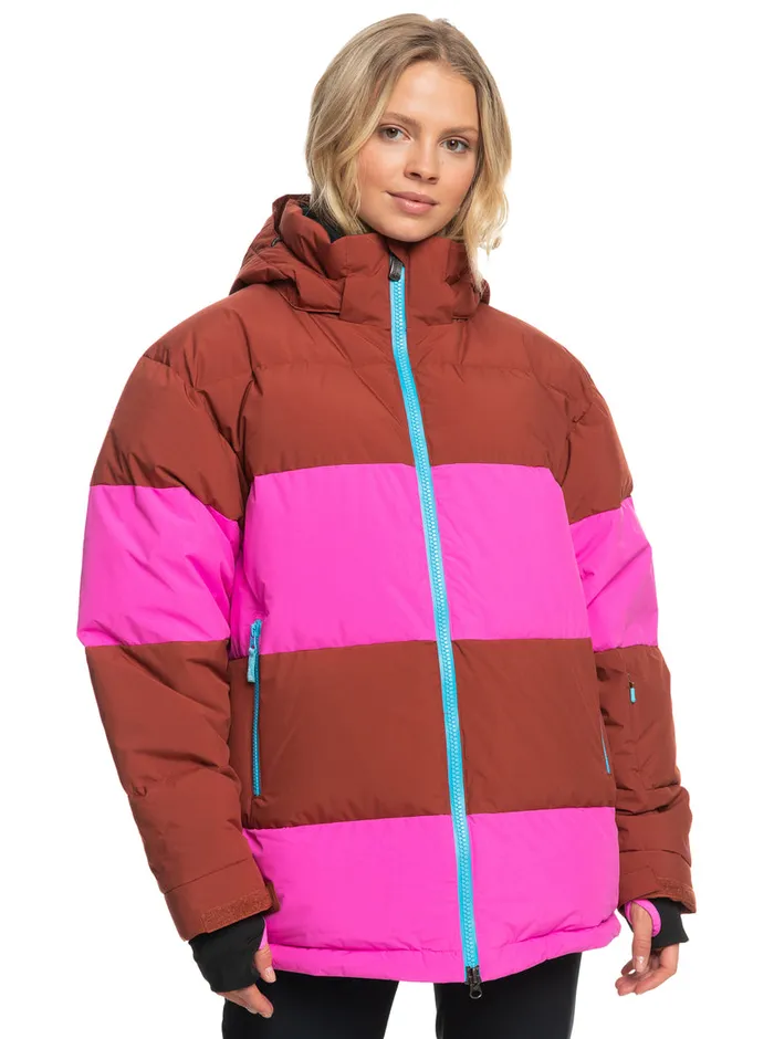 Roxy Snow Jackets ROWLEY X Block Puffer Technical Snow Jacket Burnt Henna 8211 Womens