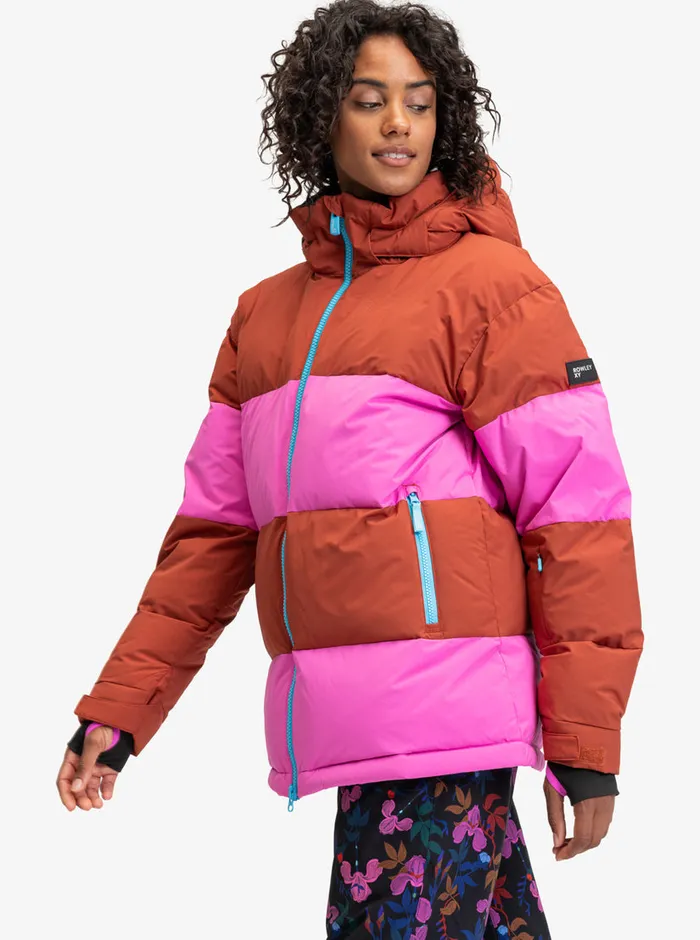 Roxy Snow Jackets ROWLEY X Block Puffer Technical Snow Jacket Burnt Henna 8211 Womens