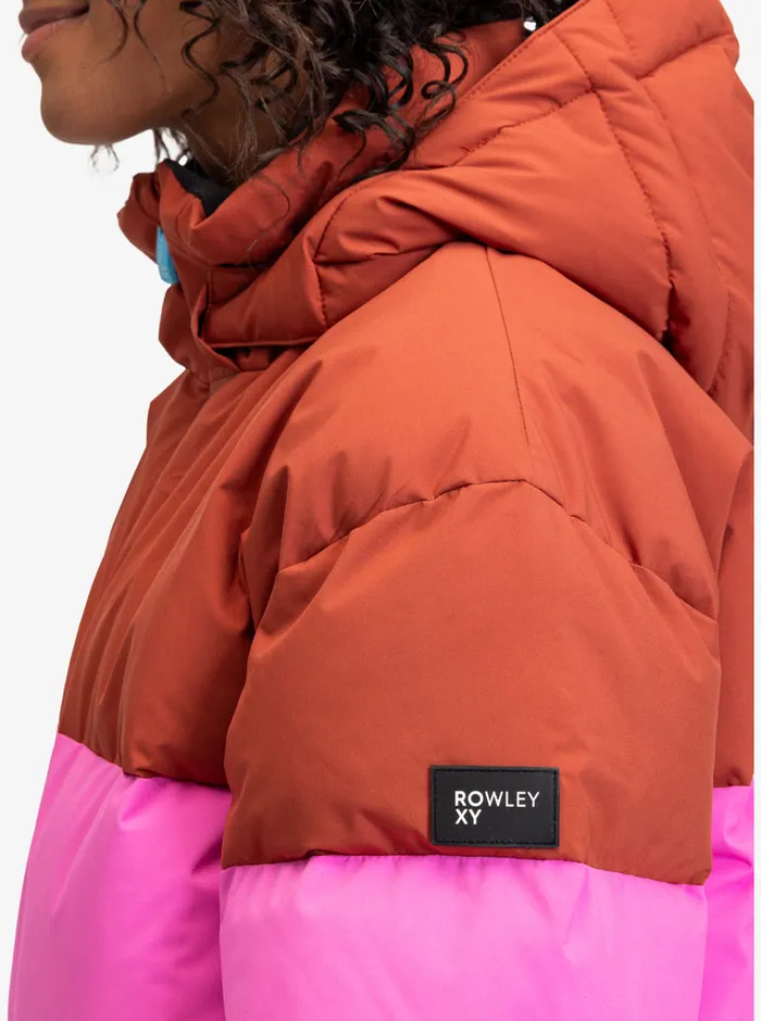 Roxy Snow Jackets ROWLEY X Block Puffer Technical Snow Jacket Burnt Henna 8211 Womens