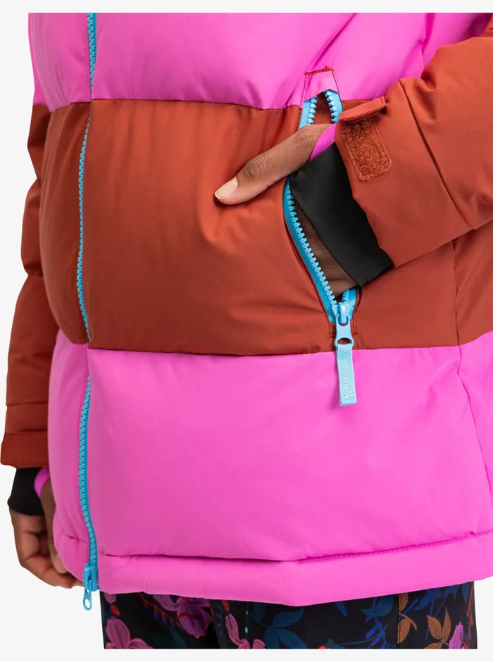 Roxy Snow Jackets ROWLEY X Block Puffer Technical Snow Jacket Burnt Henna 8211 Womens