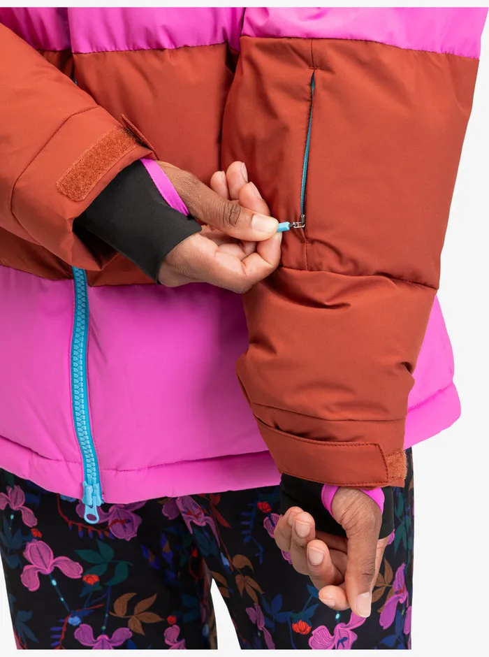 Roxy Snow Jackets ROWLEY X Block Puffer Technical Snow Jacket Burnt Henna 8211 Womens