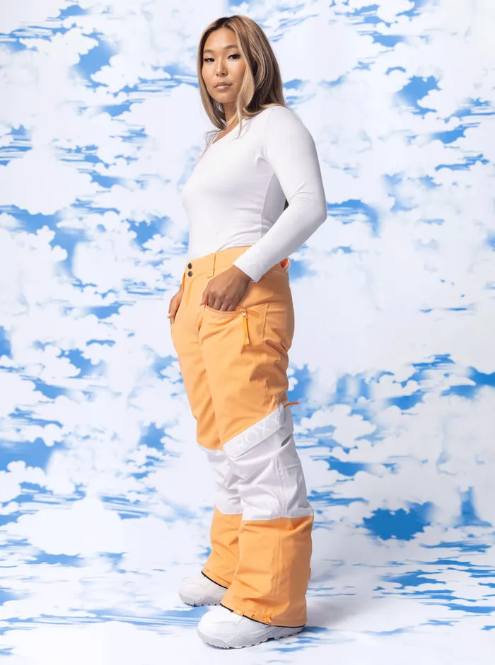 Roxy Snow Pants Chloe Kim Woodrose Technical Snow Pants Mock Orange 8211 Womens