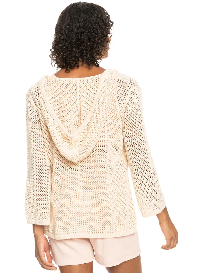 Roxy Sweaters After Beach Break Poncho Hoodie Tapioca 8211 Womens