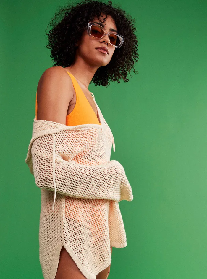 Roxy Sweaters After Beach Break Poncho Hoodie Tapioca 8211 Womens
