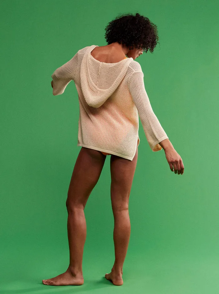 Roxy Sweaters After Beach Break Poncho Hoodie Tapioca 8211 Womens