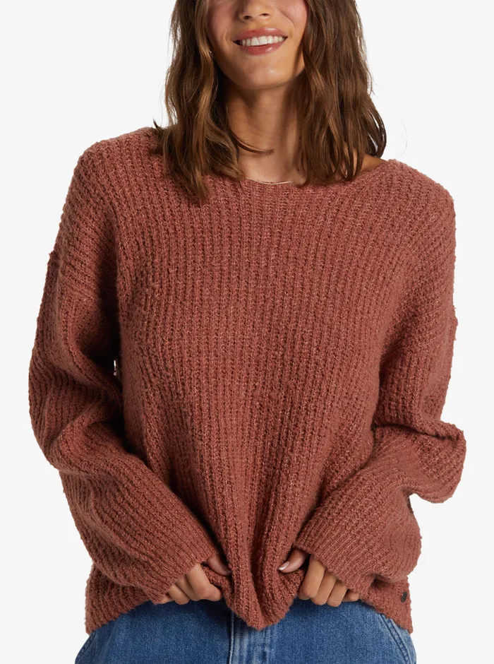 Roxy Sweaters Bombay Crew Neck Sweater Cedar Wood 8211 Womens