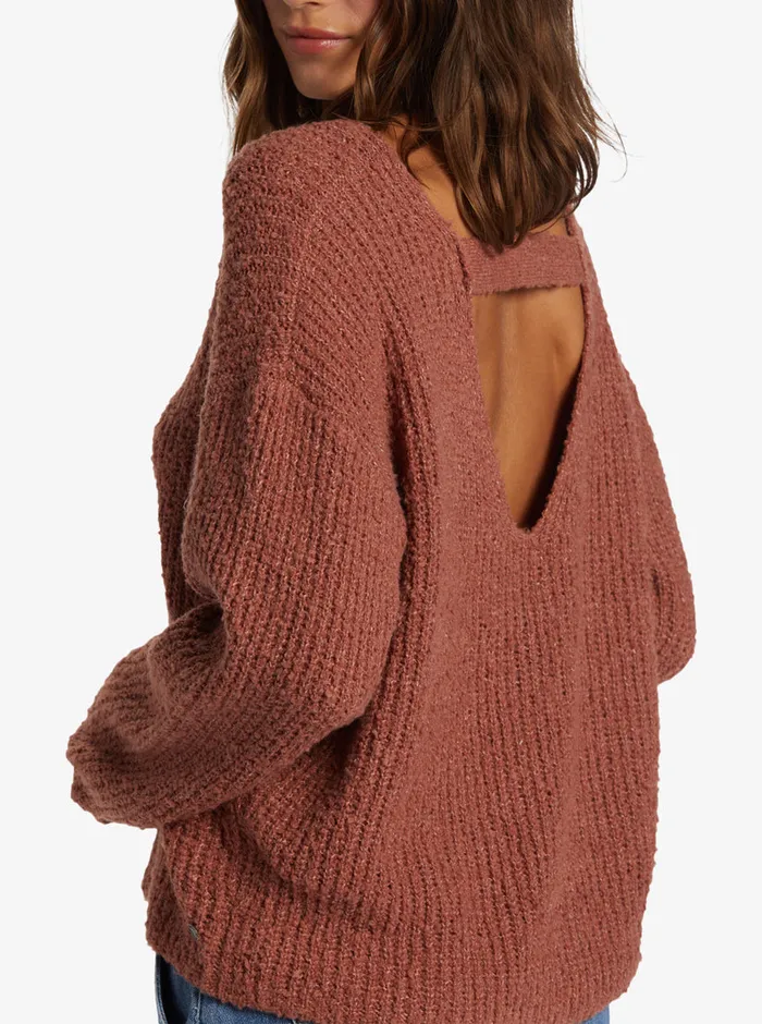 Roxy Sweaters Bombay Crew Neck Sweater Cedar Wood 8211 Womens