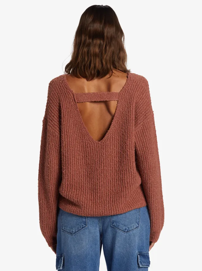 Roxy Sweaters Bombay Crew Neck Sweater Cedar Wood 8211 Womens