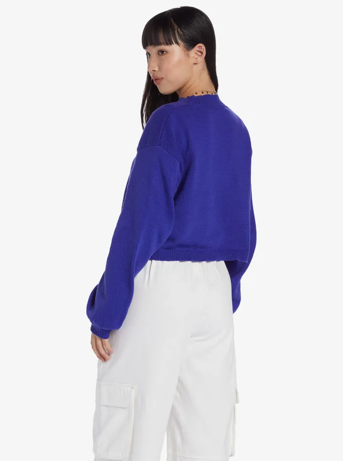 Roxy Sweaters Chloe Kim Crew Neck Sweater Royal Blue 8211 Womens
