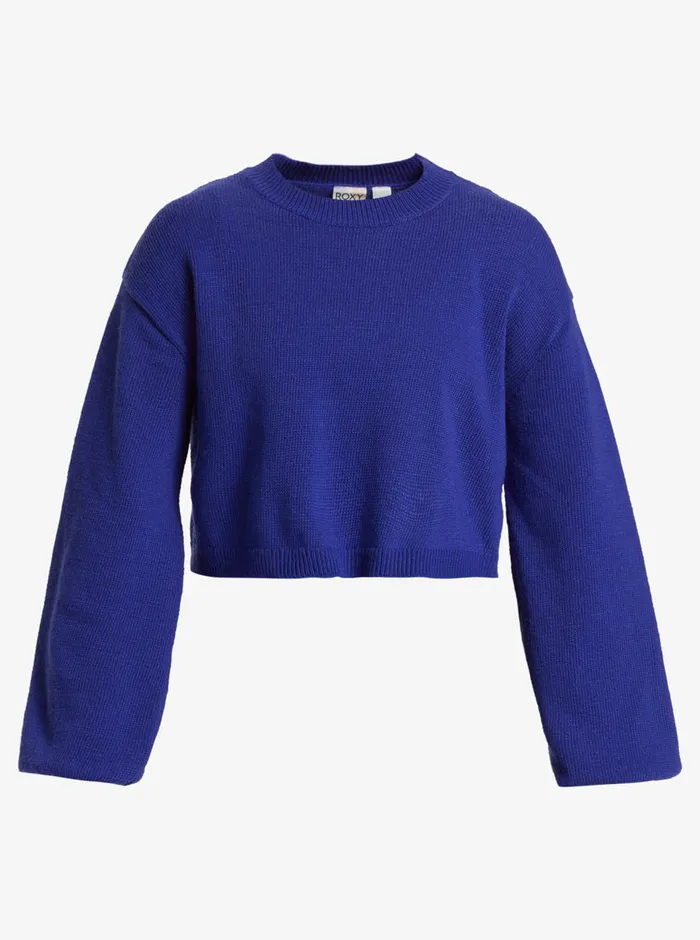 Roxy Sweaters Chloe Kim Crew Neck Sweater Royal Blue 8211 Womens
