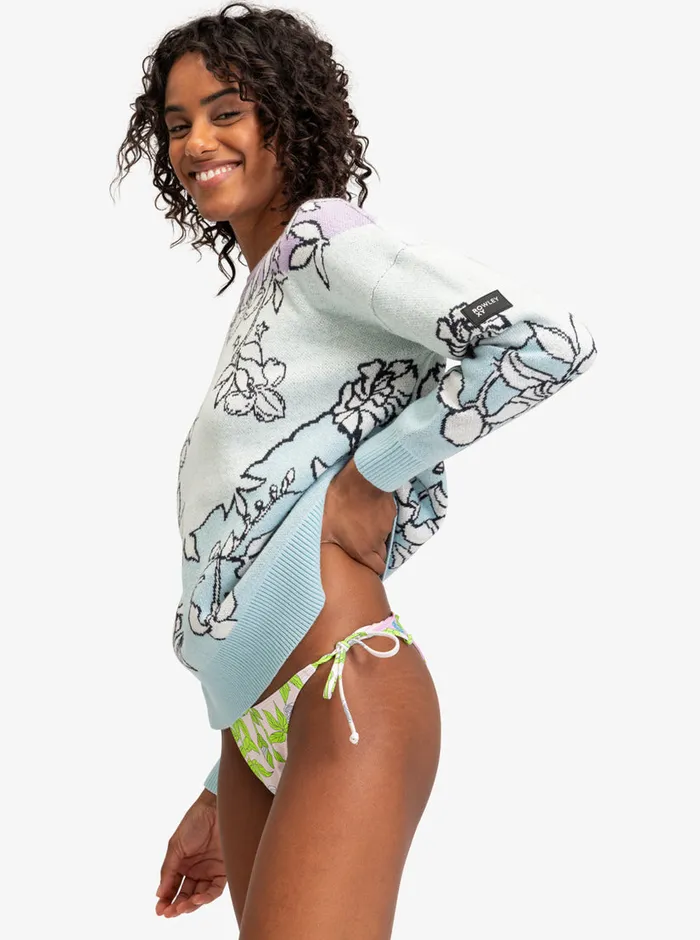 Roxy Sweaters ROWLEY X Technical Sweater Fair Aqua Laurel Floral 8211 Womens