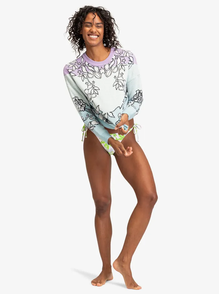 Roxy Sweaters ROWLEY X Technical Sweater Fair Aqua Laurel Floral 8211 Womens