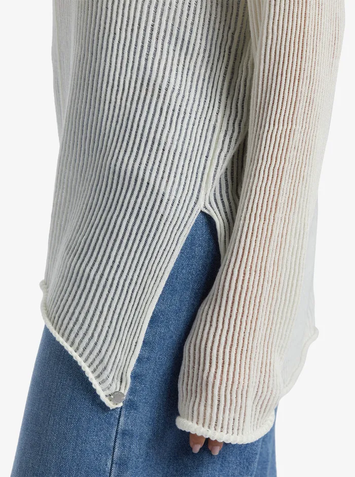 Roxy Sweaters Santa Monica Crew Neck Sweater Egret 8211 Womens