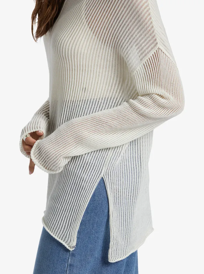 Roxy Sweaters Santa Monica Crew Neck Sweater Egret 8211 Womens