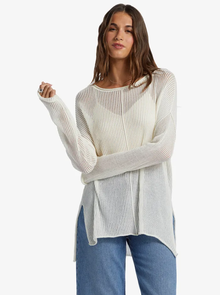 Roxy Sweaters Santa Monica Crew Neck Sweater Egret 8211 Womens