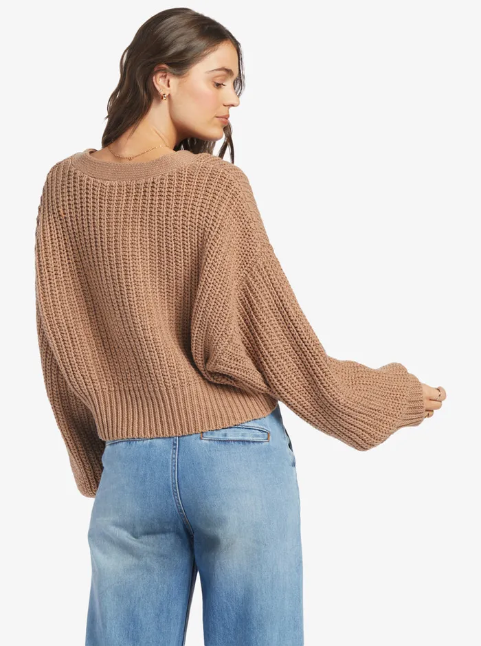 Roxy Sweaters Sundaze Sweater Warm Taupe 8211 Womens
