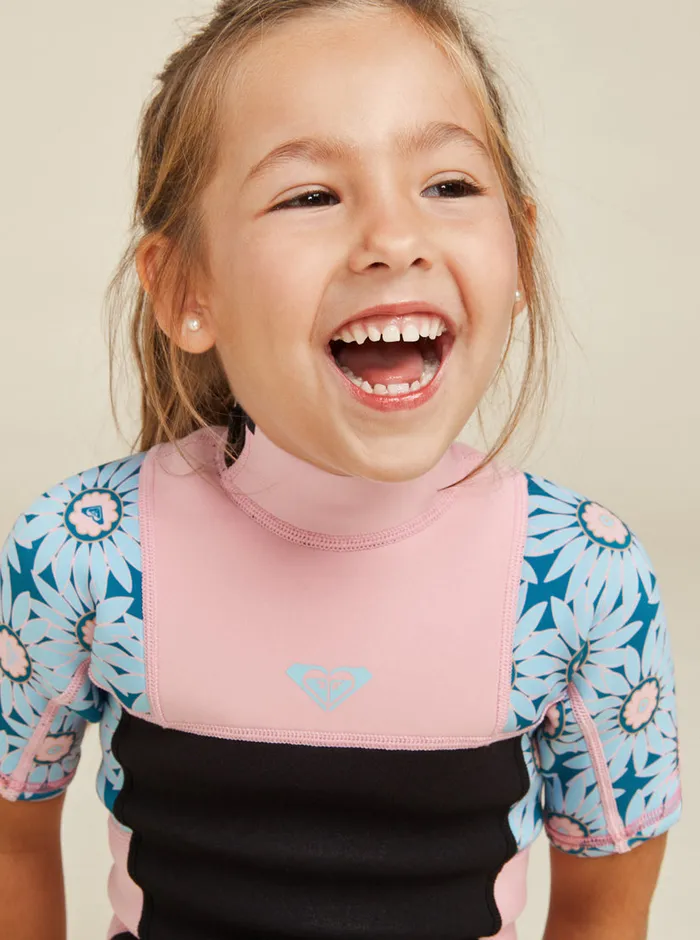 Roxy Swim 27 22mm Prologue Short Sleeve Spring Suit Crystal Teal Sol Flower 8211 Girls