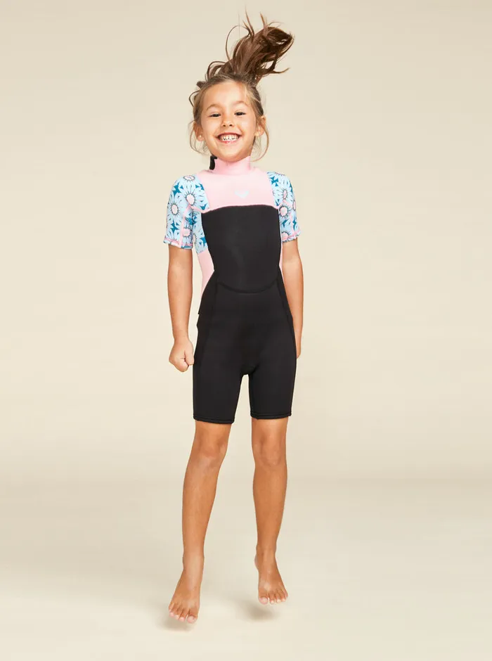 Roxy Swim 27 22mm Prologue Short Sleeve Spring Suit Crystal Teal Sol Flower 8211 Girls