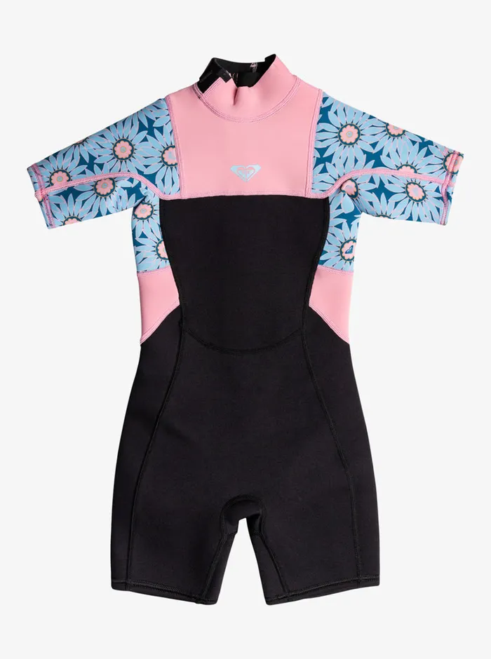 Roxy Swim 27 22mm Prologue Short Sleeve Spring Suit Crystal Teal Sol Flower 8211 Girls