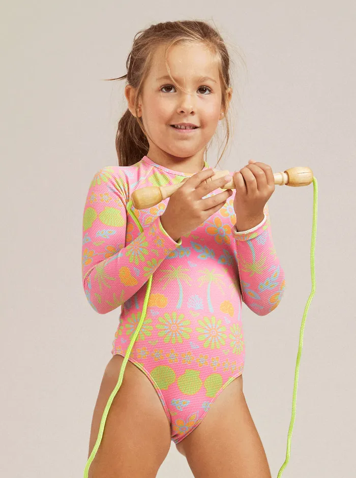 Roxy Swim 27 Beach Day Together Long Sleeve OnePiece Swimsuit Sachet Pink Beachy Bebe 8211 Girls Roxy Swim 27 Beach Day Together Long Sleeve OnePiece Swimsuit Sachet Pink Beachy Bebe 8211 Girls
