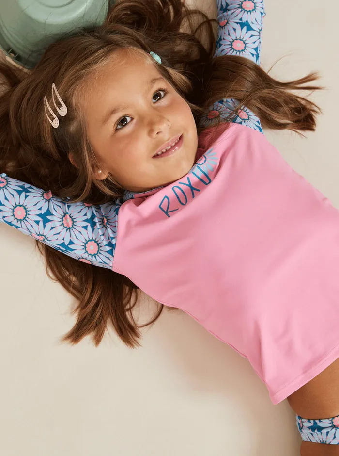 Roxy Swim 27 Bold Florals Long Sleeve Rashguard Set Crystal Teal Sol Flower 8211 Girls